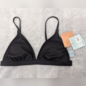 NWT Target Shade & Shore Black Triangle Bikini Top Size Medium